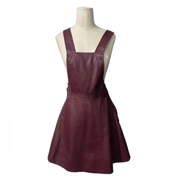 NWT Maeve Faux Leather Pinafore in XS - Picture 3 of 9